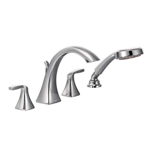 Two-Handle Roman Tub Faucet Includes Hand Shower